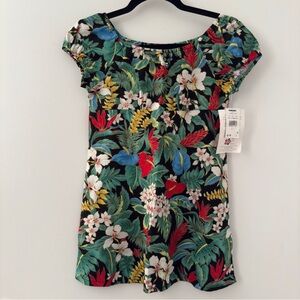 Vintage Y2K Hawaiian Aloha Dress Hilo Hattie Size Medium M Girl’s Floral Leaf
